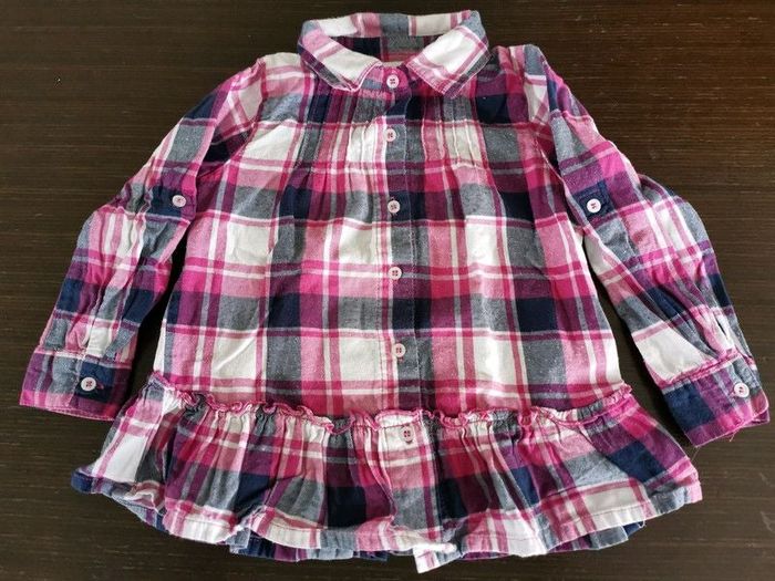 Chemise rayée rose fille 2ans