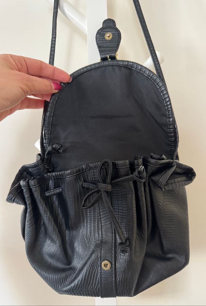 Sac noir simili cuir - photo numéro 5