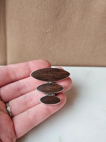 🔅 pendentif argent et bois