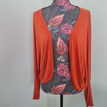 Joli cardigan léger orange