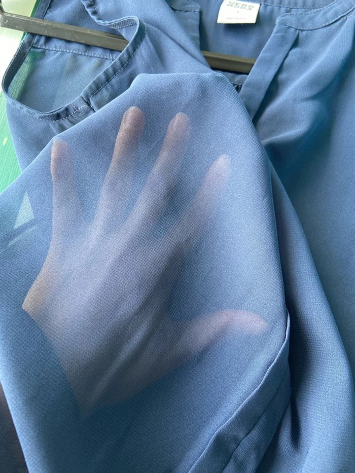 Blouse marine transparente - photo numéro 4