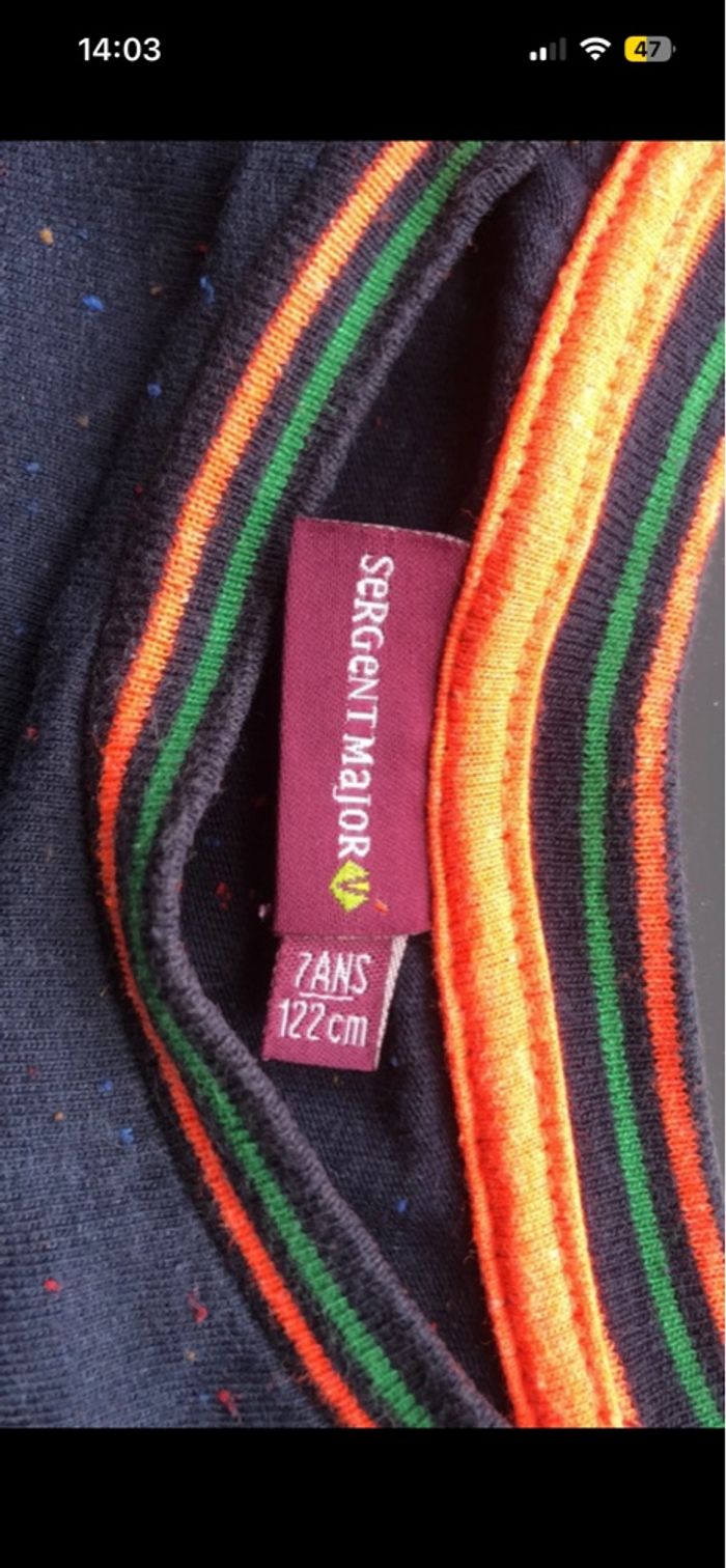 T-shirt manches longues sweat pull garçon Sergent-major 7ans 122cm - photo numéro 2