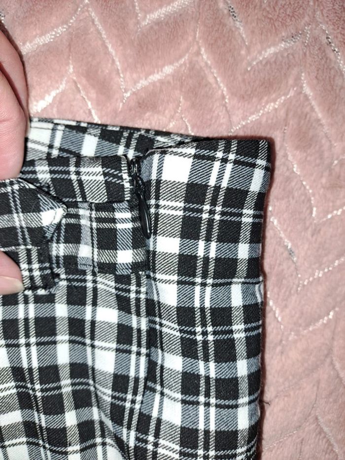 Pantalon femme slim à carreaux Jennyfer 38 noir et blanc comme neuf - photo numéro 6