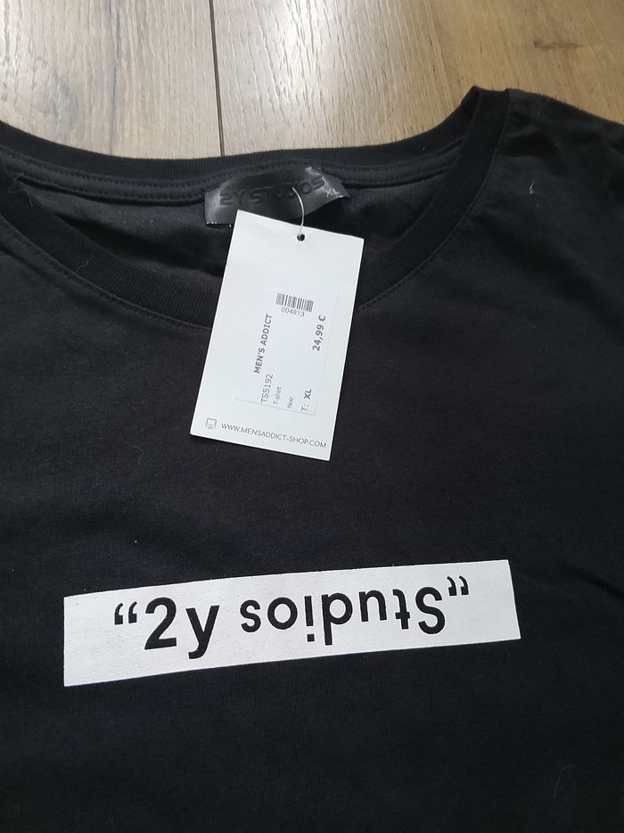 T-shirt noir manches courtes homme xl 2y premium - photo numéro 3