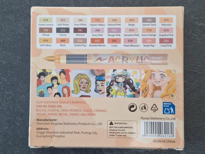 Lot de 24 feutres acryliques couleur Skin (peau) - photo numéro 2