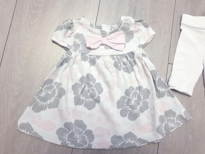 Ensemble 2 pièces blanc gris et rose. Fille 3 mois - photo numéro 2