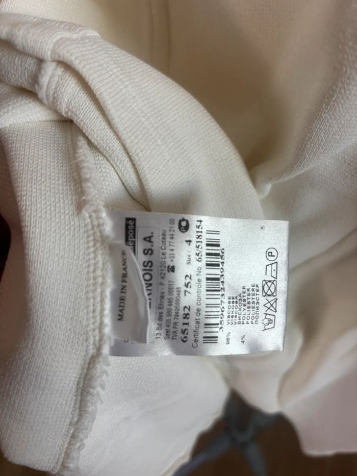 T-shirt en col V Claudius taille L/Xl blanc vintage - photo numéro 7