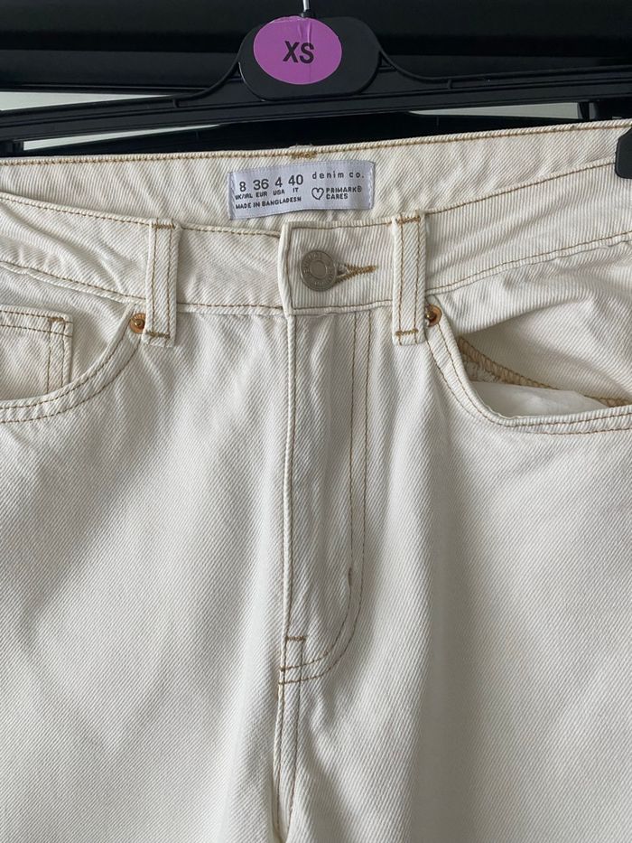 Jean crème taille haute style mom Primark - photo numéro 3