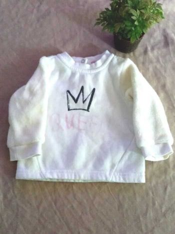 Sweet shirt, pull blanc crème, fille, 6 mois, orchestra