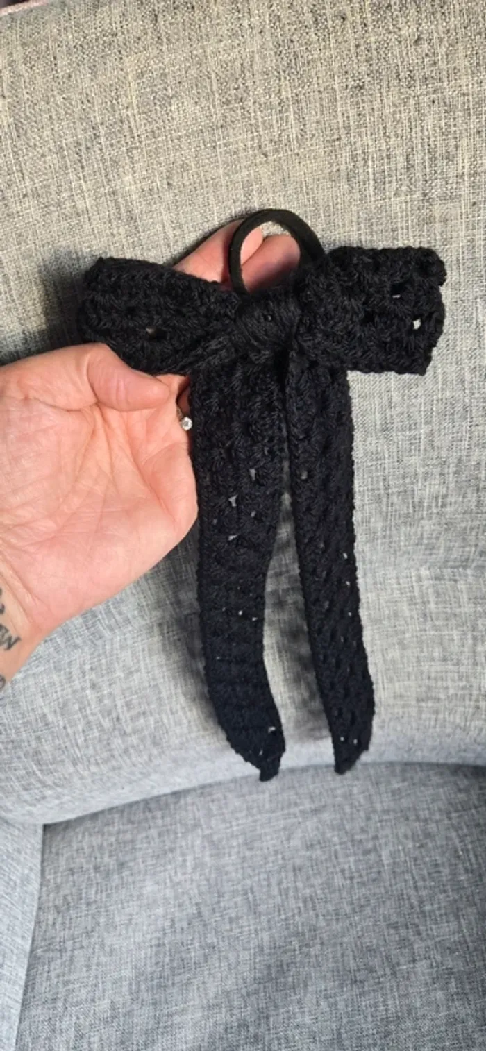 Élastique noeud papillon ruban noir neuf - photo numéro 2