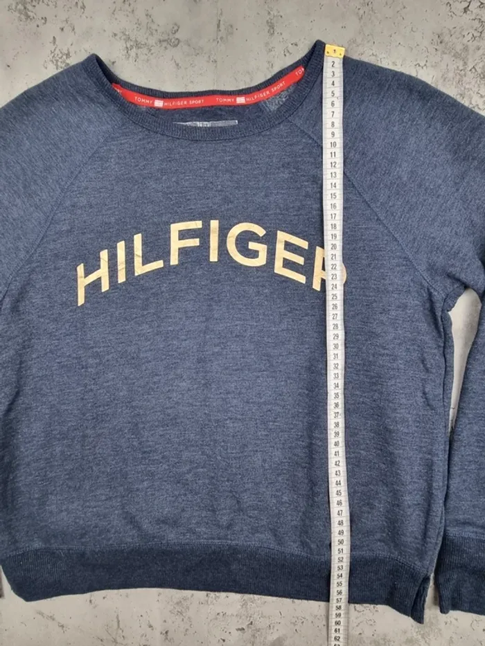 Sweat Tommy Hilfiger bleu chiné – Taille M Femmes (mesures en photos) - photo numéro 9