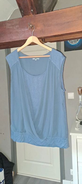 Blouse  voile. Bleu. TQF collection. Taille Xxl+