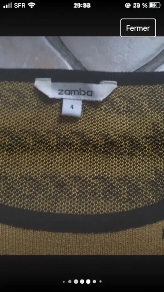 Magnifique pull moutarde et noir pied de coq en excellent état en 42 de la boutique Zamba - photo numéro 4