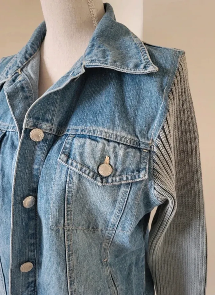 Veste en jean bleue claire M&S Mode Taille 38 - photo numéro 2