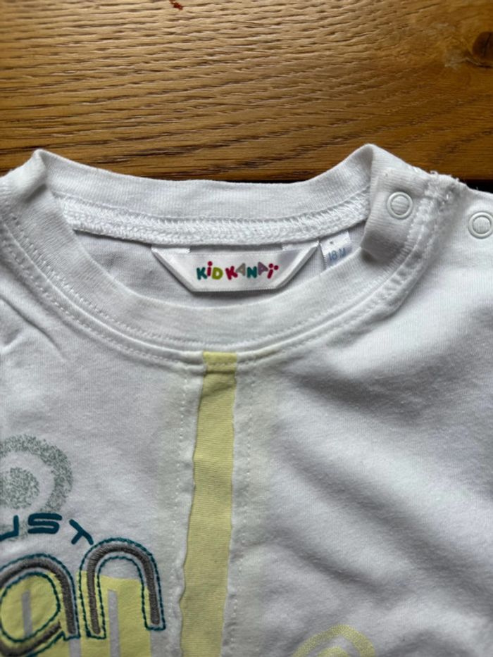 T-shirt Blanc Kid Kanai Bébé 18 Mois Manches Courtes – Très Bon État – Réduction sur Lot - photo numéro 3