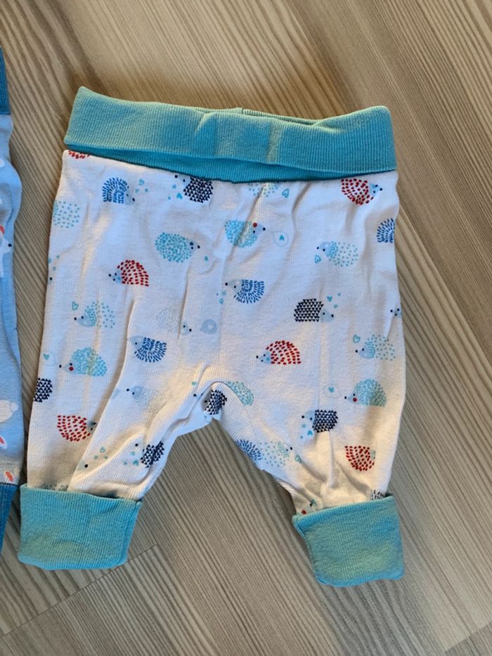 Lot vêtements bébé garçon naissance 0 mois parfait état pyjama legging sarouel bavoi - photo numéro 2