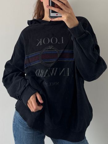 Sweat à capuche noir Pull & Bear