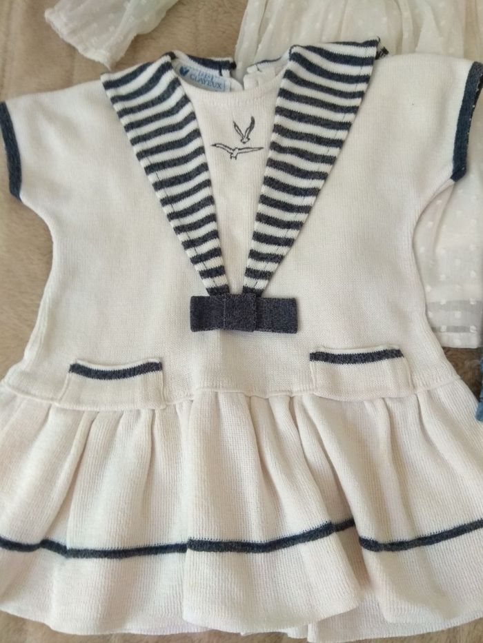 2 robes/  Clayeux marin et H&M voile vêtements fille 2 ans - photo numéro 2