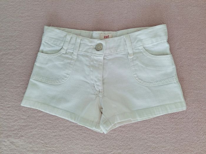 Short en jean Zef 6 ans blanc - photo numéro 2