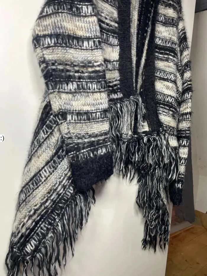 Gilet cardigan à franges femme taille 46 / vintage dressing - photo numéro 4