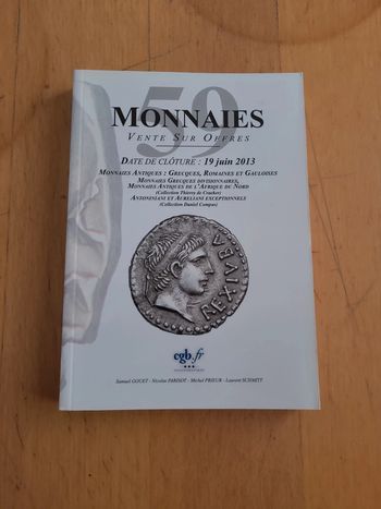 Monnaies, vente sur offres 2013
