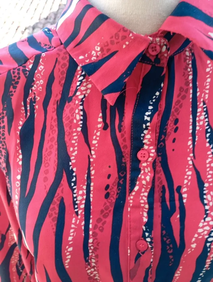 Chemisier vintage imprimé zébré taille 36 - photo numéro 4