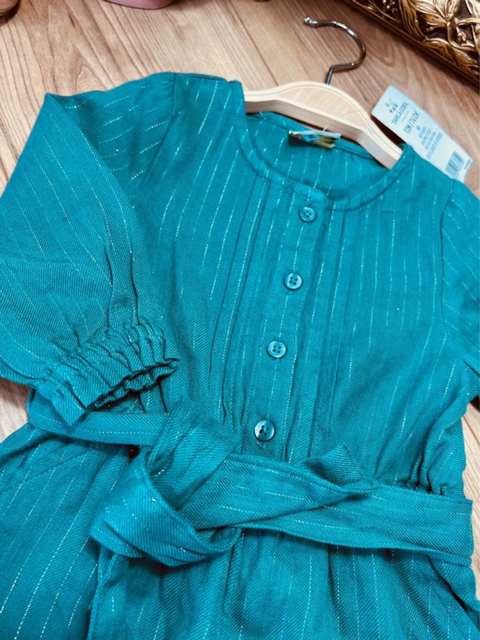 Taille 12 mois salopette fille TAO verte et scintillante 🌸 - photo numéro 3