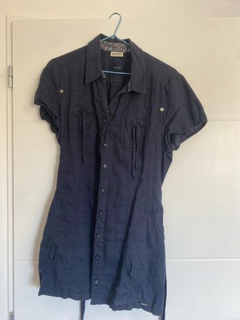 Robe bleu marine lin