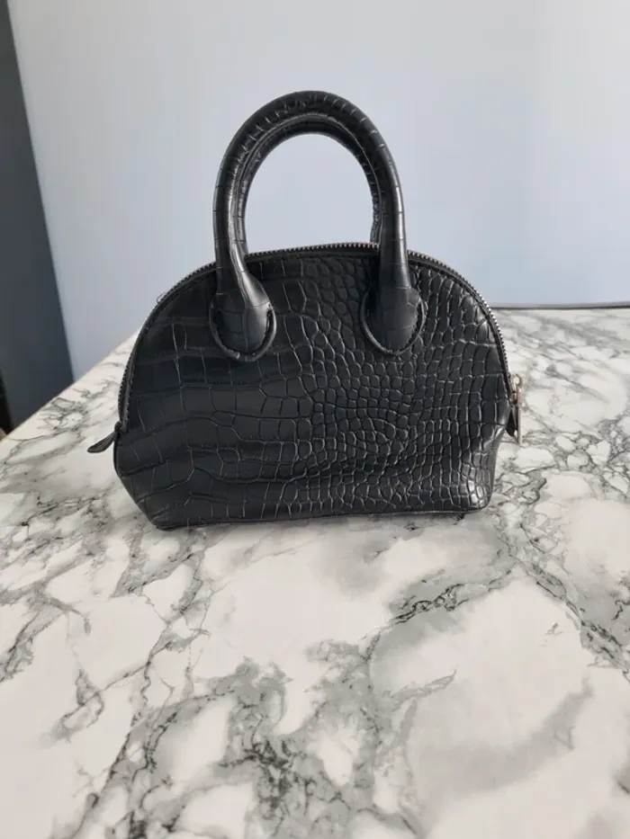 Petit sac en similicuir noir Shein