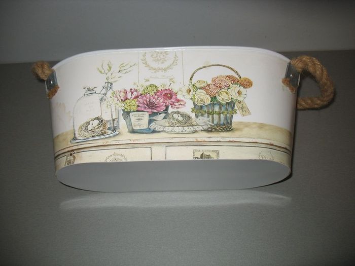 CORBEILLE OVALE EN MÉTAL AVEC POIGNÉE - n°07 - photo numéro 2