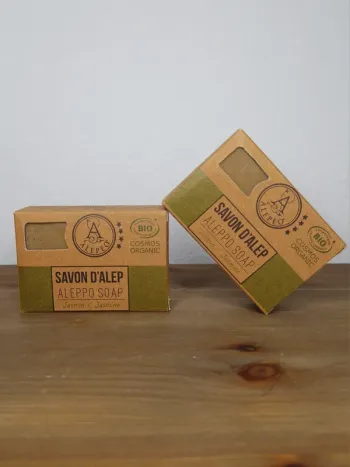 2 savons d'alep fleur de jasmin