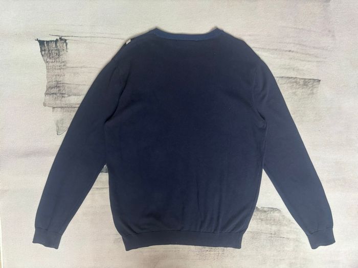 Pull Lacoste en maille bleu marine motif mosaïque taille L - photo numéro 10
