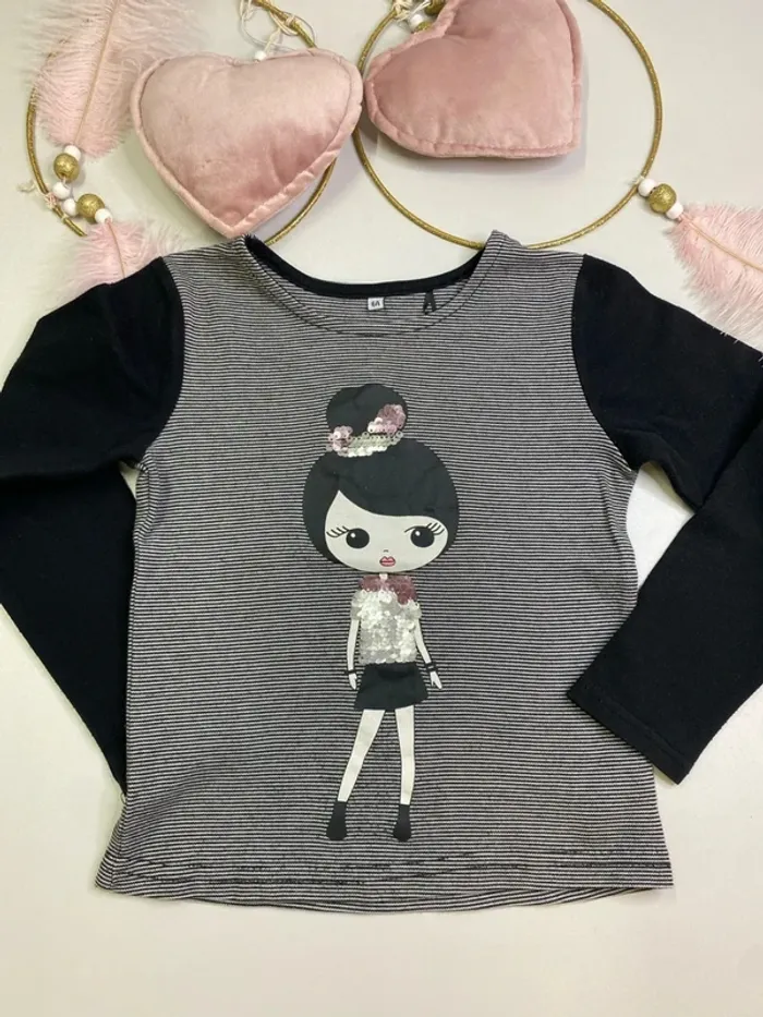 T-shirt épais fille - Taille 6 ans