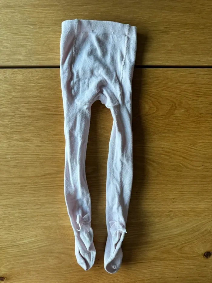 Lot 2 paires de collants un rose pâle / un noir et gris - Taille 2 Ans (pointure 19/22) - photo numéro 6