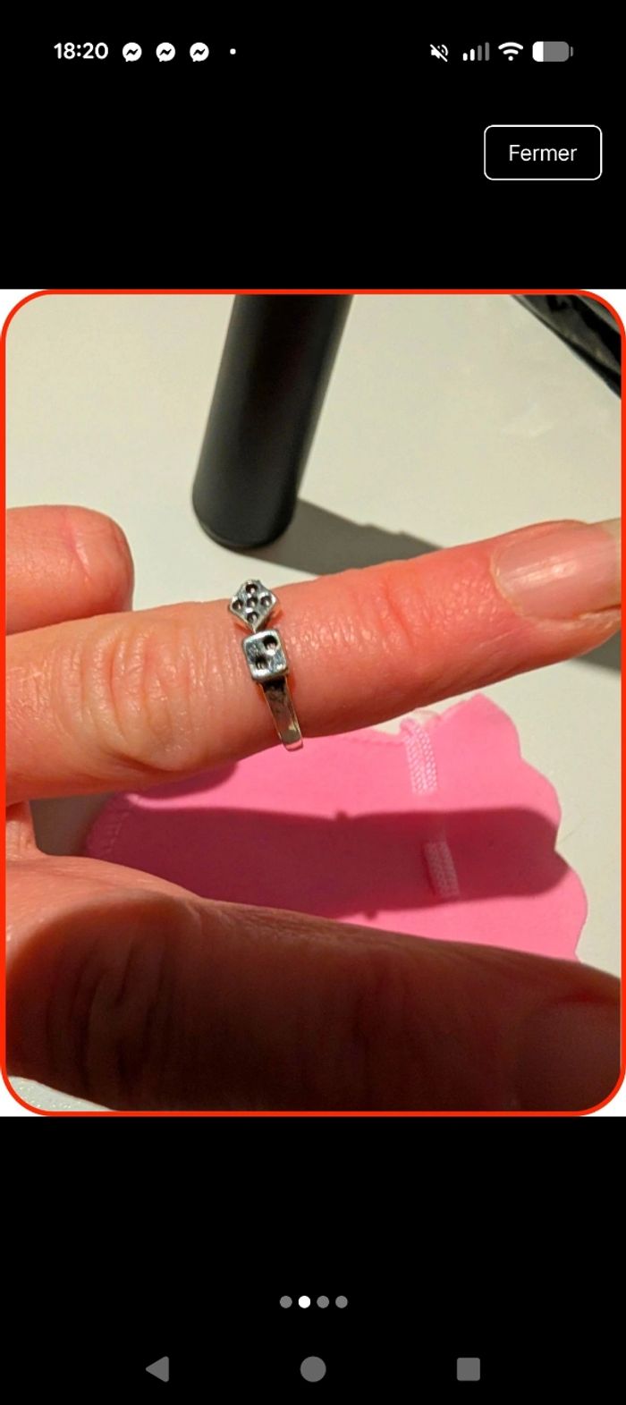 Bague originale en Titane - Motif Dés - Neuve - photo numéro 2