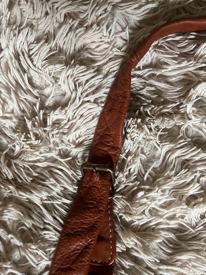 Sac à bandoulière camel cuir de vachette made in France - photo numéro 2