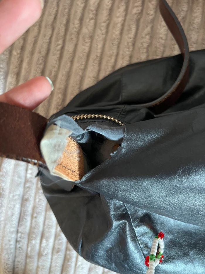 Sac bowling Céline Paris noir en cuir – à restaurer - photo numéro 5