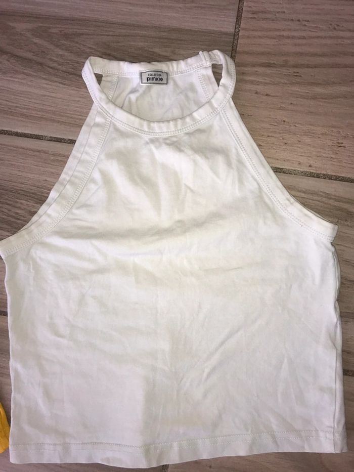 Lot débardeur jaune et blanc S pimkie - photo numéro 3