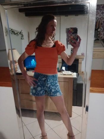 Top femme XS rouge c72