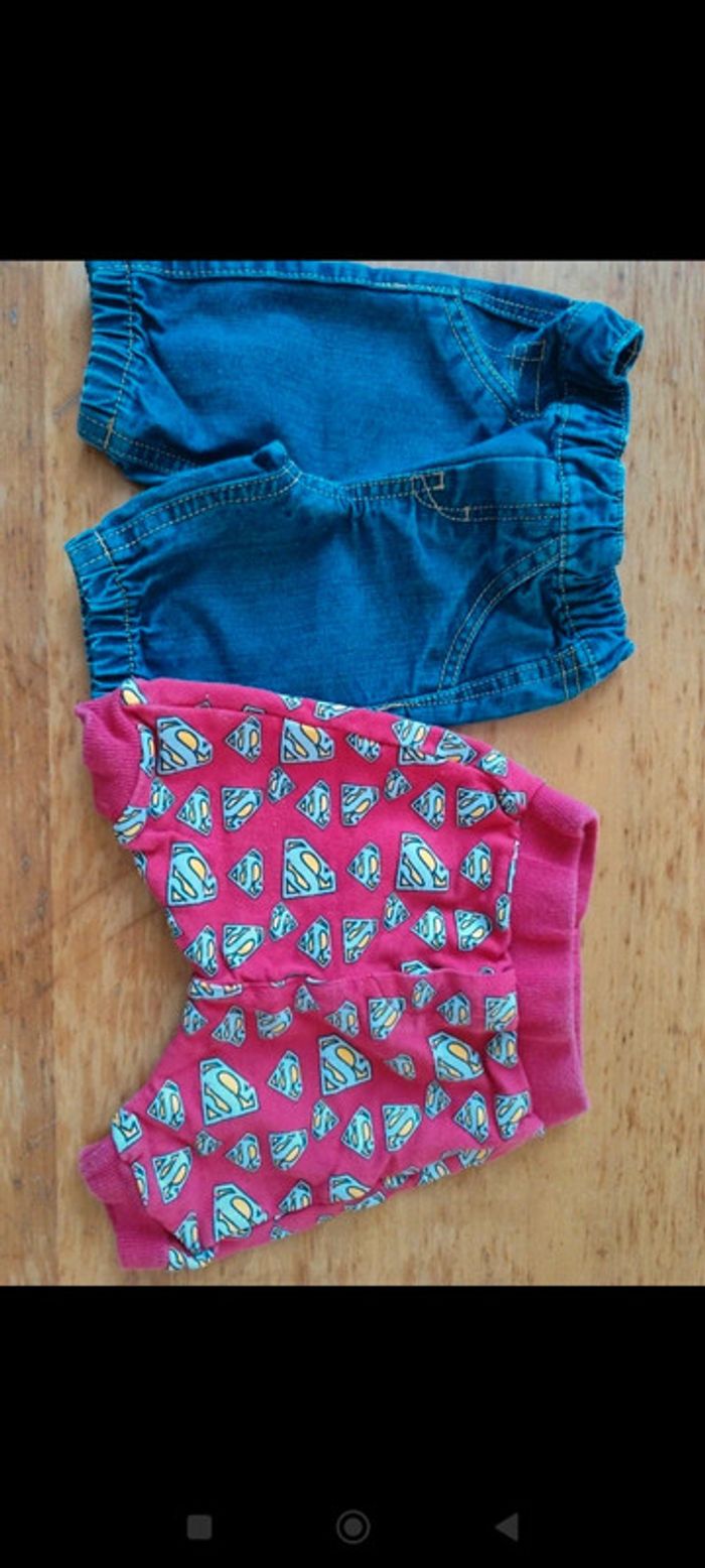 Lot de 2 pantalons 1 jean et 1 jogging taille 1mois