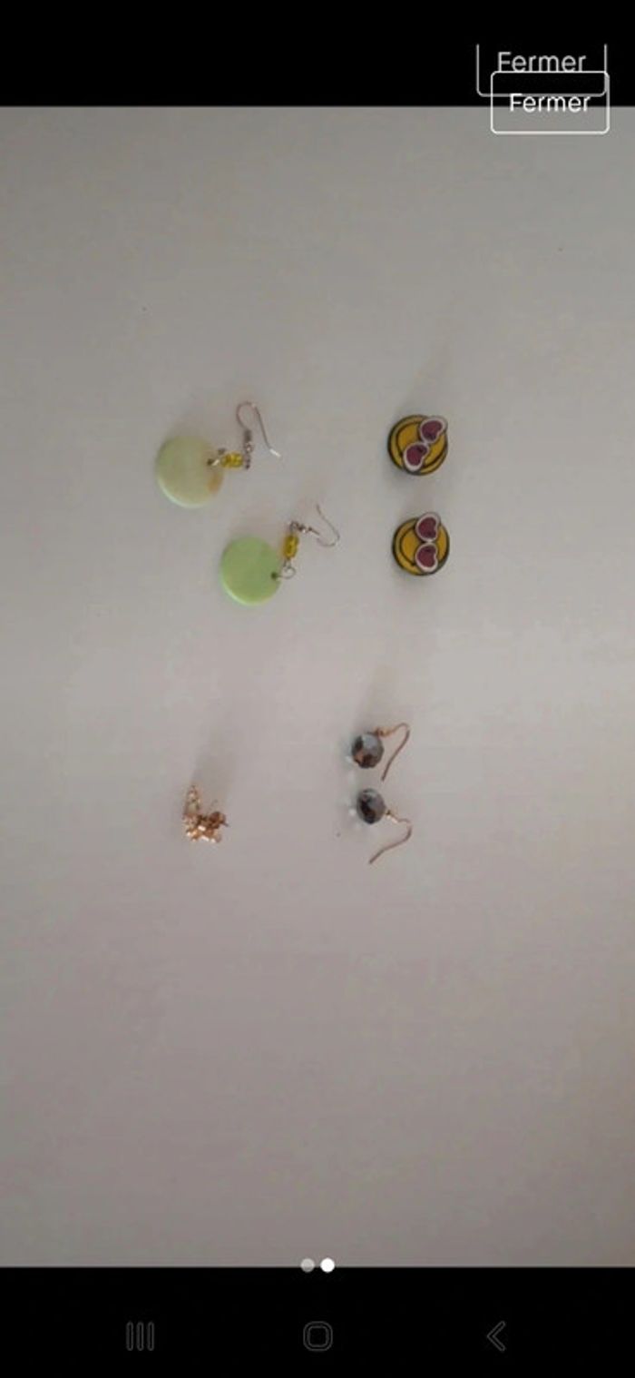Lot 4 paires de boucles d'oreilles de