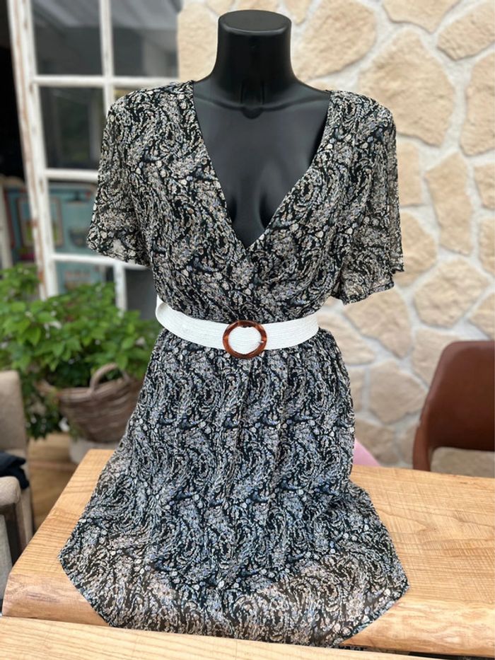 Robe it hippie été femme taille L 40 en voilage fleurs