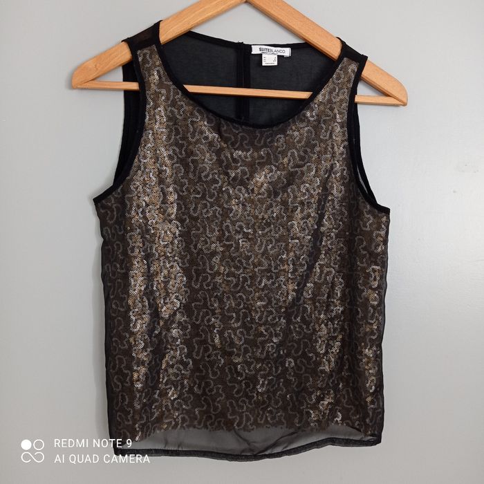 Débardeur noir sequins dorés t36 Suite blanco