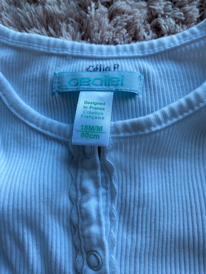 Gilet blanc à pression Obaïbi 18 mois - photo numéro 2