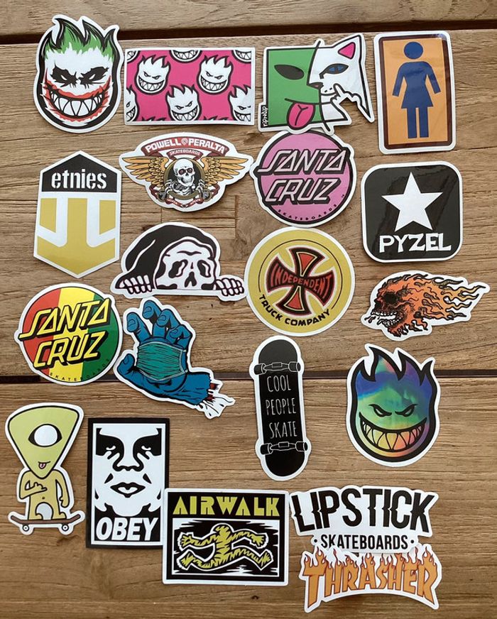 20 Stickers de marque de skate