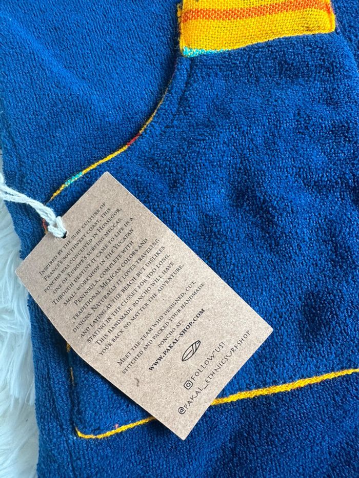 Poncho bleu éponge Pakal ETHNIC taille 0-3 ans - photo numéro 3