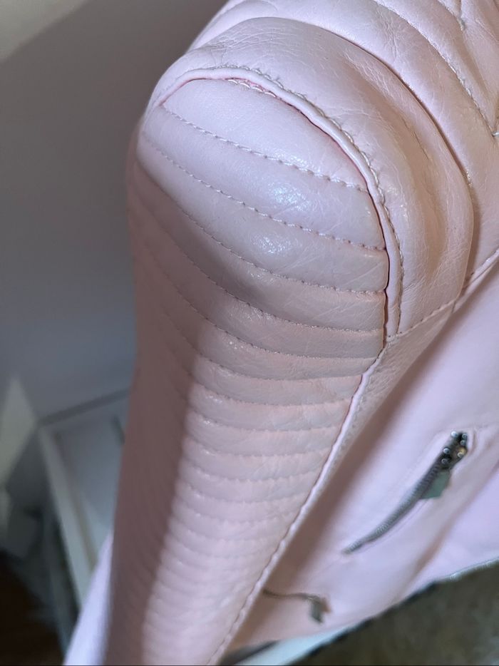 Veste/perfecto simili cuir rose poudré La Modeuse T.1 TBE 🌸 - photo numéro 7