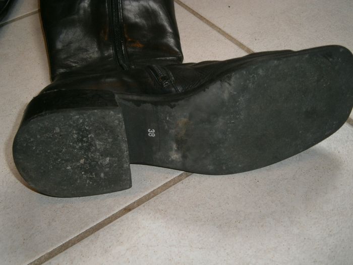 Bottes hautes en cuir noir P38 - photo numéro 10