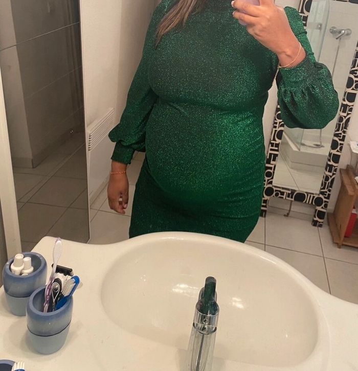 Robe pailletée verte