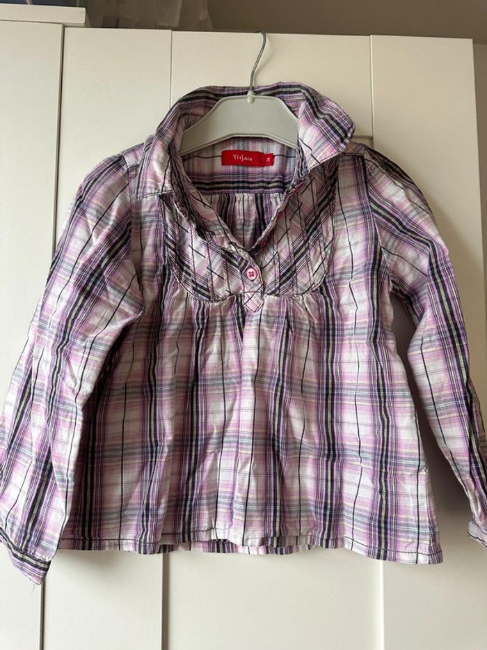 Chemise rayé violette